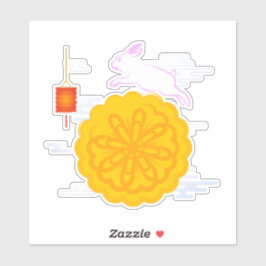 Adesivo Festa de outono de médio Coelho da Lua Saltando