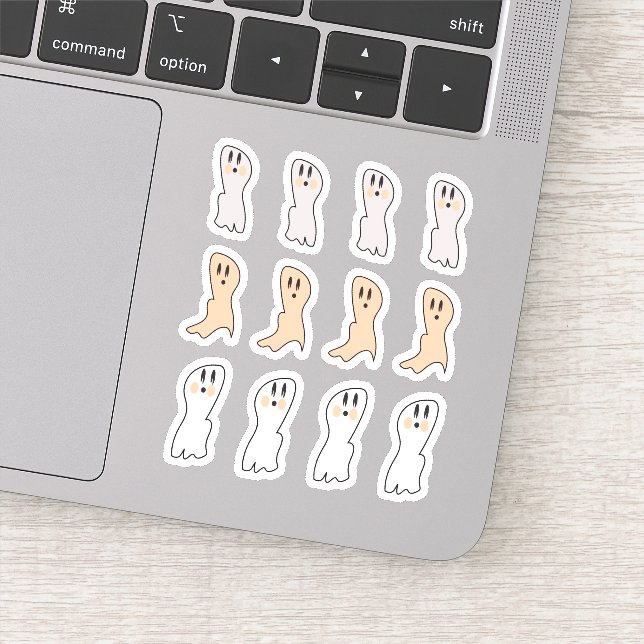Adesivo Festa do Dia das Bruxas Brancas do Fantasma Tan (Detalhe)