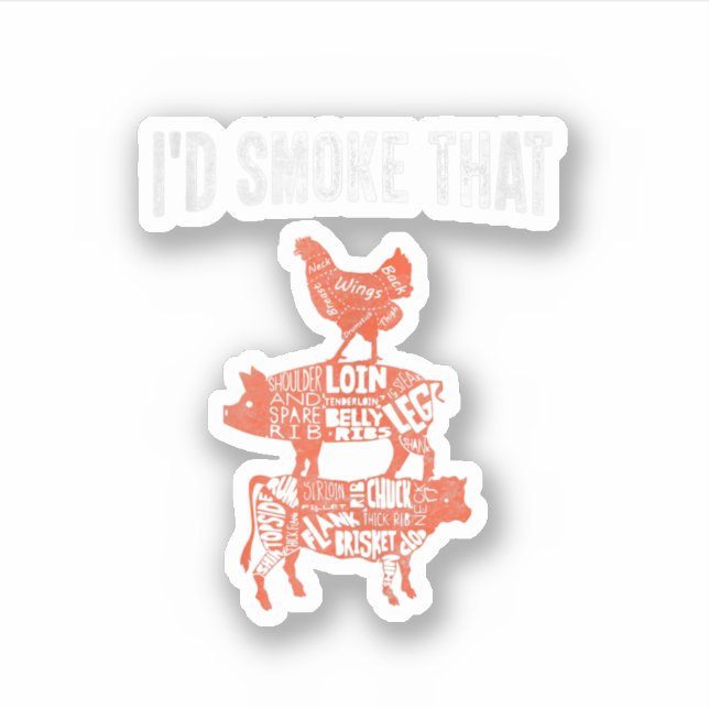 Adesivo Festa Engraçada Fumante Fumante Fumante Fumo Que F (Frente)