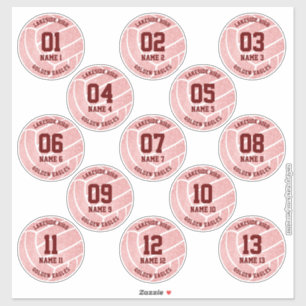 Adesivo festejo temático de voleibol rosa bonito