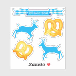 Adesivo Festival de cerveja OKTOBERFEST Pretzel Deer Ribbo