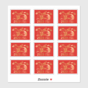 Adesivo Festival de Primavera de Ano Novo chinês Dourado V