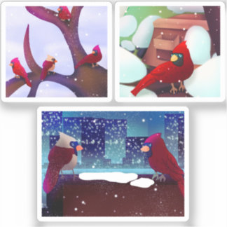 Adesivo Festive Cardinal Scenes Sticker Pack