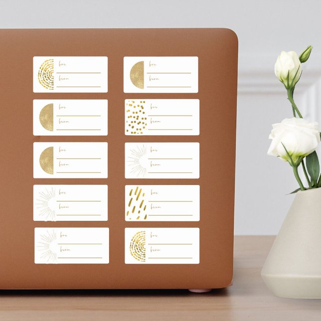 Adesivo Festivo 10pc Dourado para presente de Natal (Criador carregado)