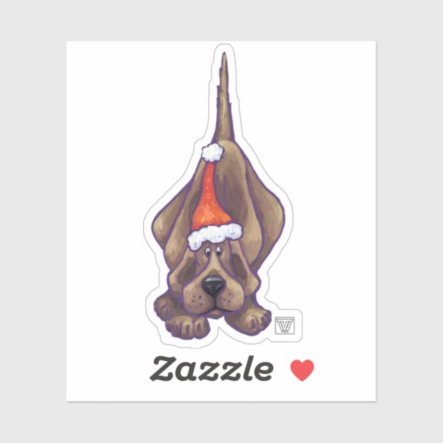 Adesivo Festivo Cachorro Natal (Folha)