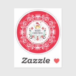 Adesivo Festivo Freguiça de Natal e Quadro de Coroa Branca