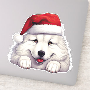 Adesivo Festivo Natal Samoyed Kiss Cut