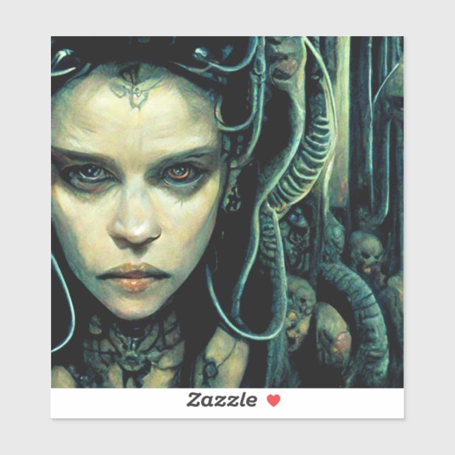 Adesivo Ficha científica da alienígena Tech Girl (Folha)