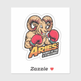 Adesivo Fierce Aries Ram Boxer "Always Up for a Challenge"