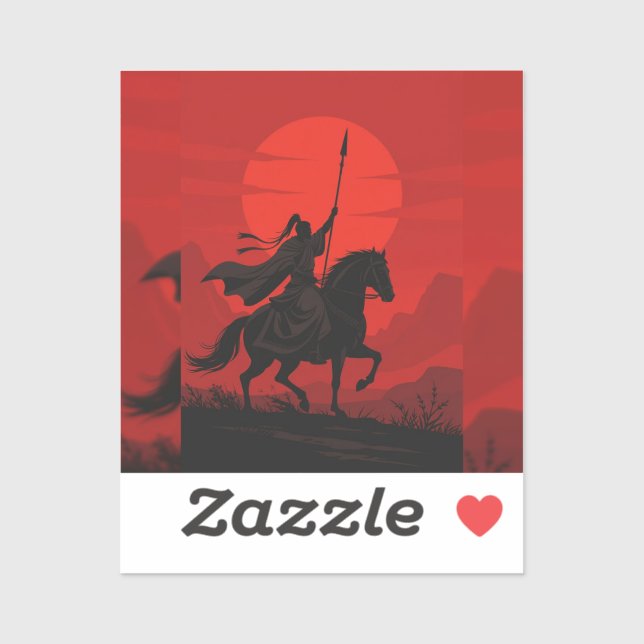 Adesivo 🔥 Fiery Sword Slash – Epic Anime Warrior in Actio (Folha)