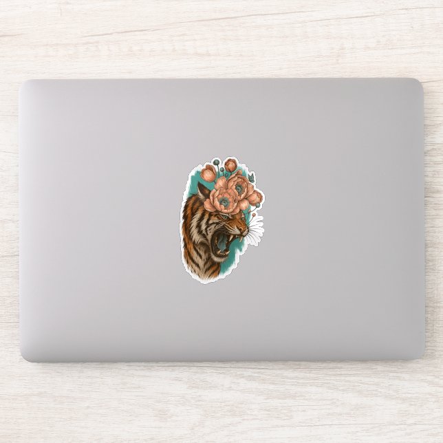 Adesivo Fiery Tiger Bloom (Computador)