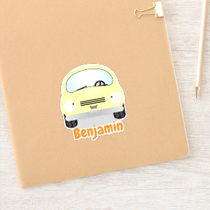 Adesivo Figura de desenho animado em branco kawaii amarelo