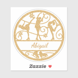 Adesivo Figura Skating Custom Name Vynil