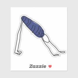 Adesivo Figura Stick praticando yoga virado para baixo