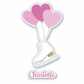 Adesivo Figure Skating Happy Birthday Balloons Sticker