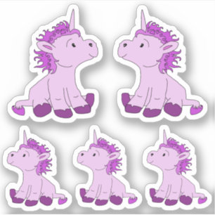 Adesivo Filhos de Garota-Desenhadora de Unicórnio Rosa Bo
