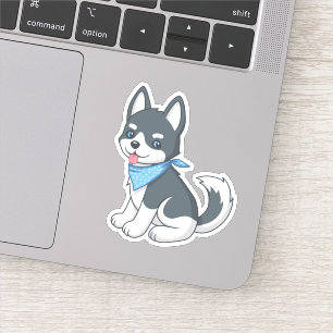 Adesivo Filhote de Husky Fofo
