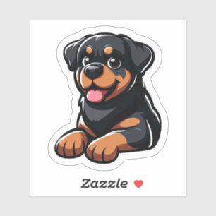 Adesivo Filhote de Rottweiler de desenho animado fofo desc