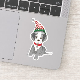 Adesivo Filhote de Schnauzer Miniatura Festivo