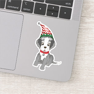 Adesivo Filhote de Schnauzer Miniatura Festivo