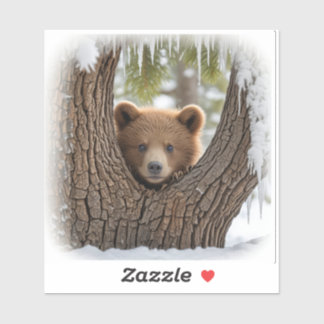 Adesivo filhote de urso de inverno