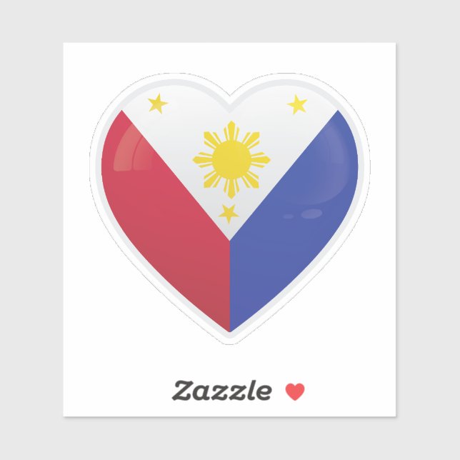 Adesivo Filipinas Love Flag (Folha)