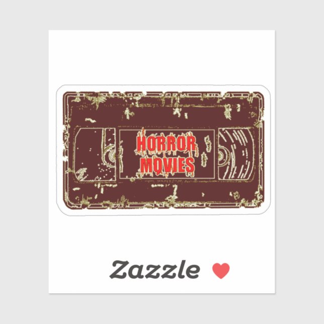 Adesivo Filmes de terror VHS Preto Amarelo (Folha)