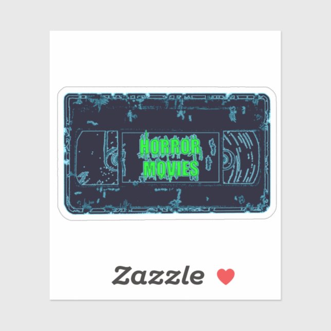 Adesivo Filmes de terror VHS Preto Azul (Folha)