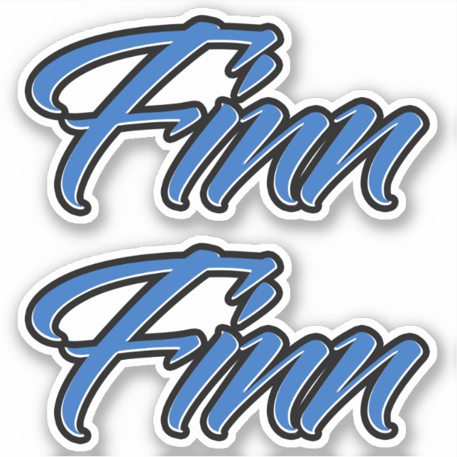 Adesivo Finn Name blue Aufkleber Sticker Stickerset (Frente)