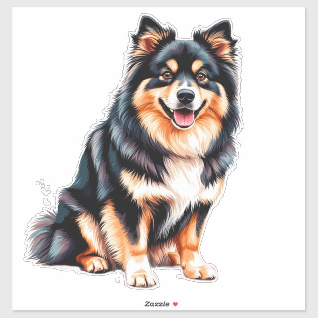 Adesivo Finnish Lapphund Dog (Folha)