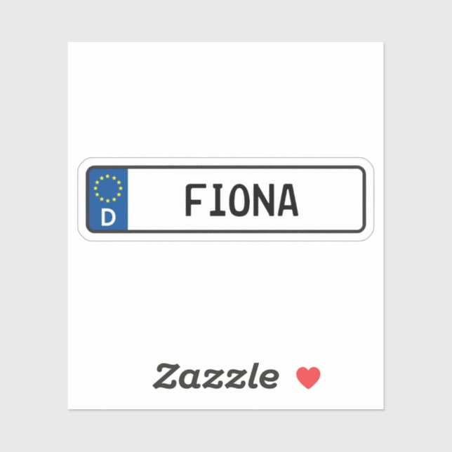 Adesivo Fiona German Car Licate Plate (Folha)