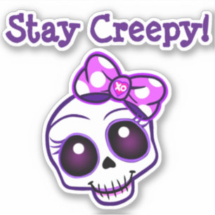 Adesivo "Fique Assustador!" Creepy Kawaii Skull Vinyl Stic