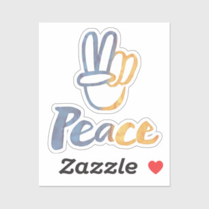 Adesivo Fique com a Ucrânia - Símbolo PEACE V - Sinal de L