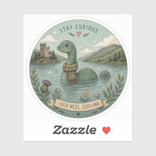 Adesivo Fique Curioso Cryptid Aconchegante Nessie Monstro 