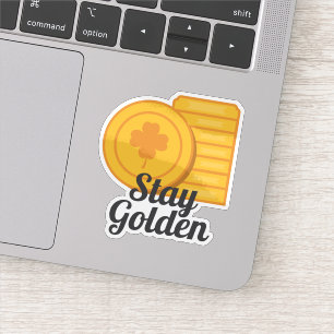 Adesivo Fique Dourado Moedas de Ouro do Dia de São Patríci