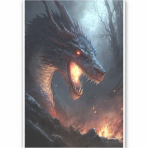 Adesivo Fire Dragon Fantasy Art Sticker