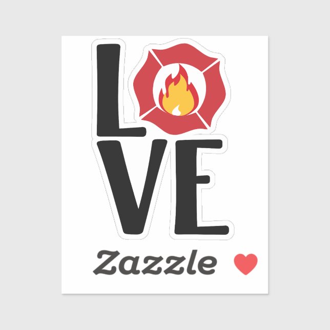 Adesivo FIRE LOVE with maltês Cross and Flame [FL11] (Folha)