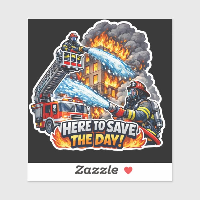 Adesivo Firefighter Save the Day Sticker (Folha)