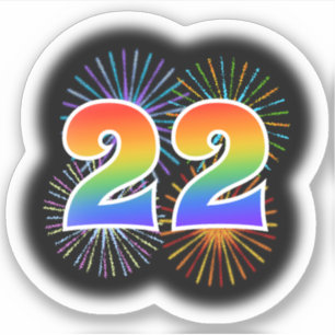 Adesivo Fireworks divertido + Rainbow Pattern "22" Event #