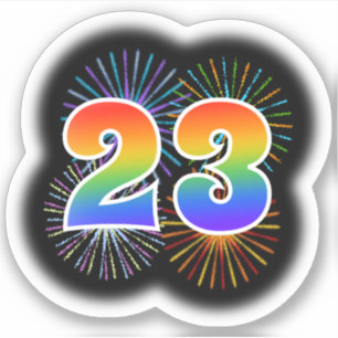 Adesivo Fireworks divertido + Rainbow Pattern "23" Event #