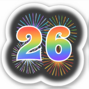 Adesivo Fireworks divertido + Rainbow Pattern "26" Event #
