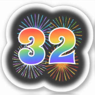 Adesivo Fireworks divertido + Rainbow Pattern "32" Event #