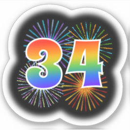 Adesivo Fireworks divertido + Rainbow Pattern "34" Event #