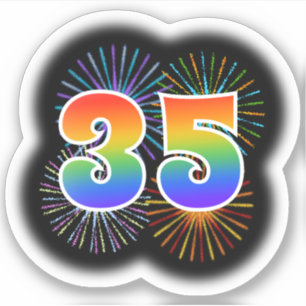 Adesivo Fireworks divertido + Rainbow Pattern "35" Event #