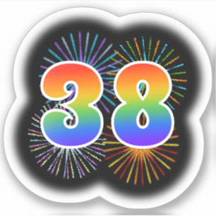 Adesivo Fireworks divertido + Rainbow Pattern "38" Event #