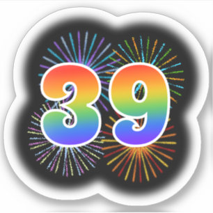 Adesivo Fireworks divertido + Rainbow Pattern "39" Event #