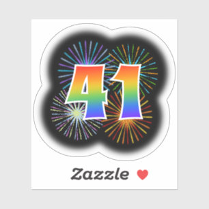 Adesivo Fireworks divertido + Rainbow Pattern "41" Event #