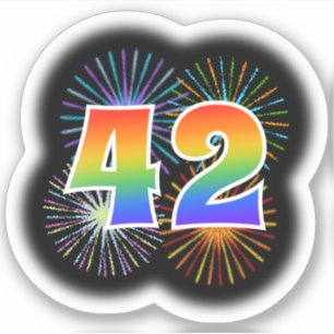 Adesivo Fireworks divertido + Rainbow Pattern "42" Event #