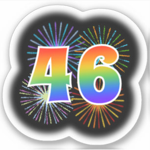 Adesivo Fireworks divertido + Rainbow Pattern "46" Event #