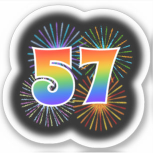 Adesivo Fireworks divertido + Rainbow Pattern "57" Event #